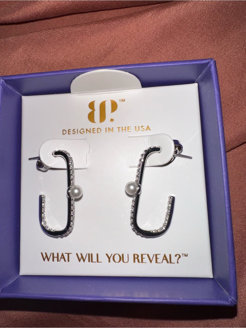 Bomb Party Linked Love Pearl Earrings June 2026 Birthday Collection Rhodium